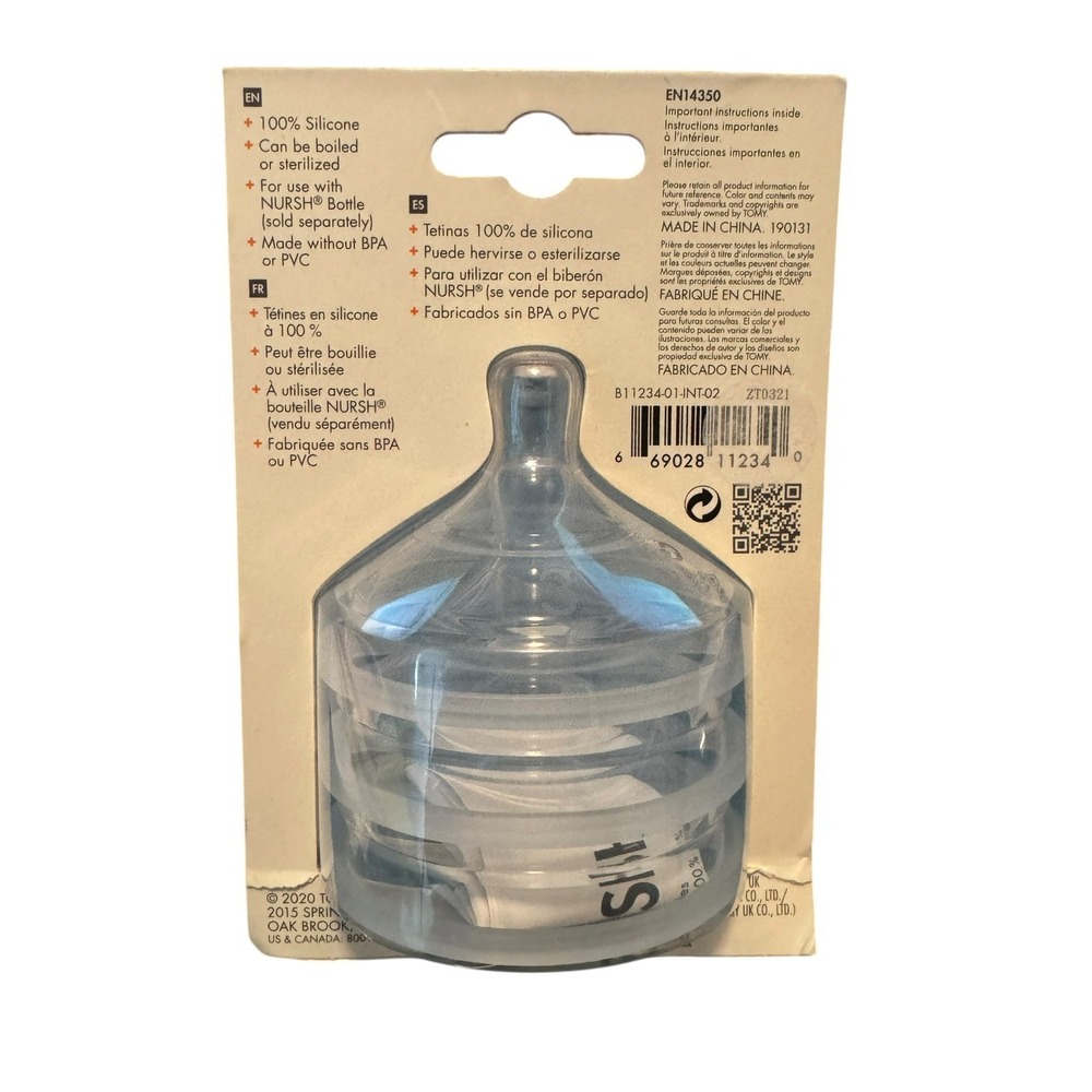 Boon Nursh 6 Month + Silicone Replacement Nipple Air Free Feeding Medium FlowNEW - Picture 3 of 3